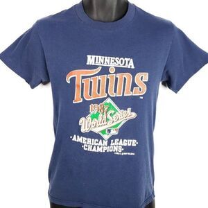 Minnesota Twins T Shirt Vintage 80s 1987 World Series Champions 50/50 Made In US